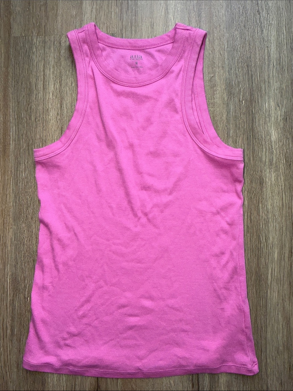 a.n.a Pink Ribbed Tank Top
